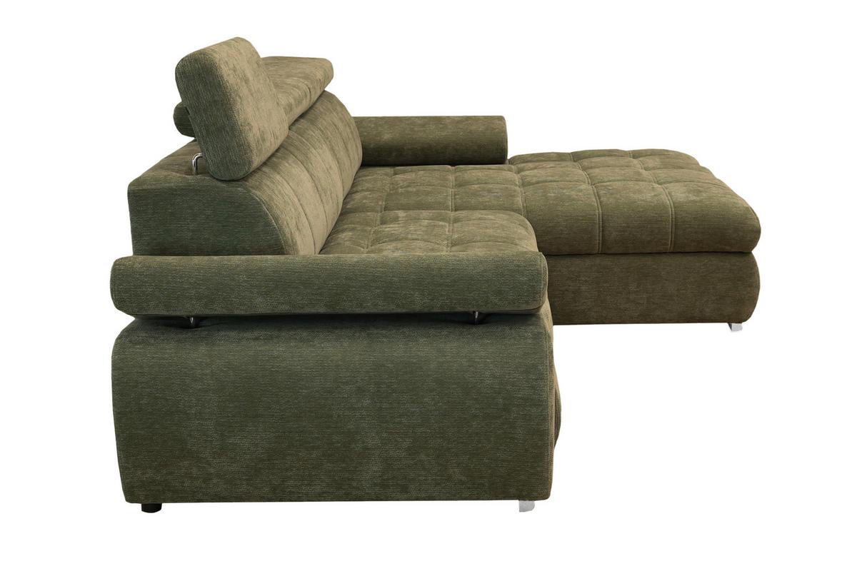 Kutna Garnitura Vegas - srebrne boje/šumska zelena, Design, drvo/tekstil (294/173cm) - Modern Living