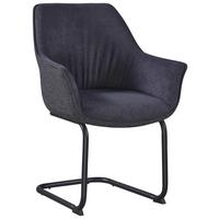 Armlehnstuhl Nova Grau - Schwarz/Grau, MODERN, Textil/Metall (64/87/60cm) - Premium Living