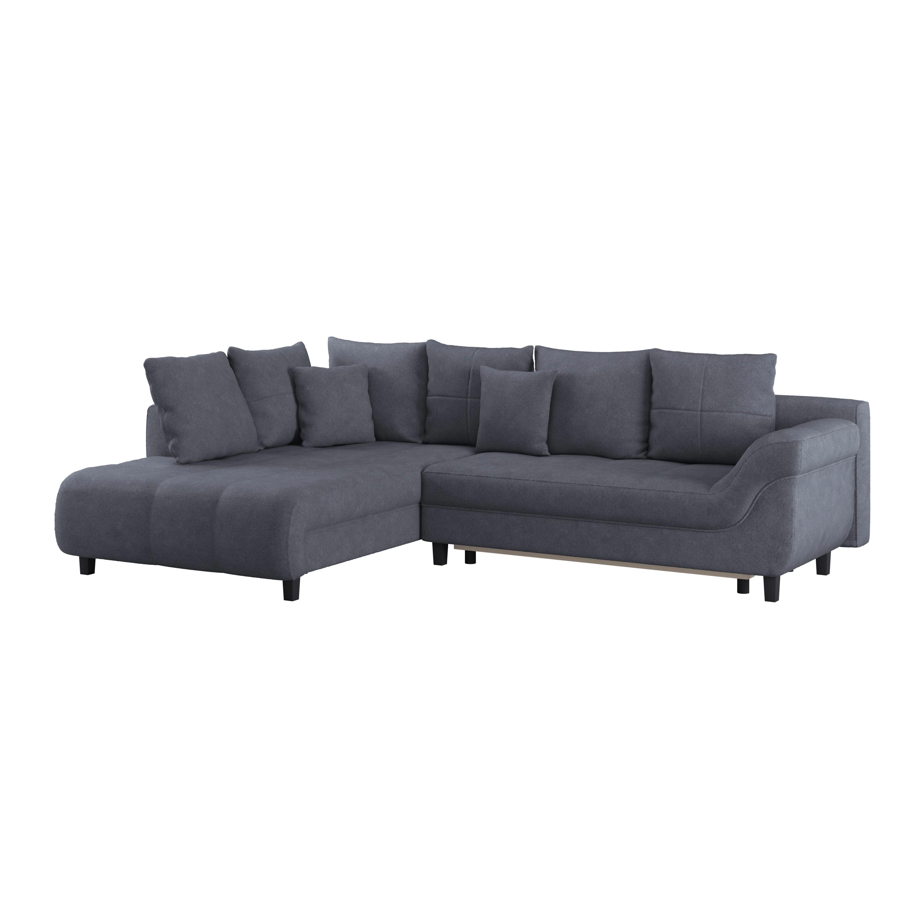 Kutna Garnitura Mendoza - crna/antracit, Design, tekstil/drvo (197/309cm) - Modern Living
