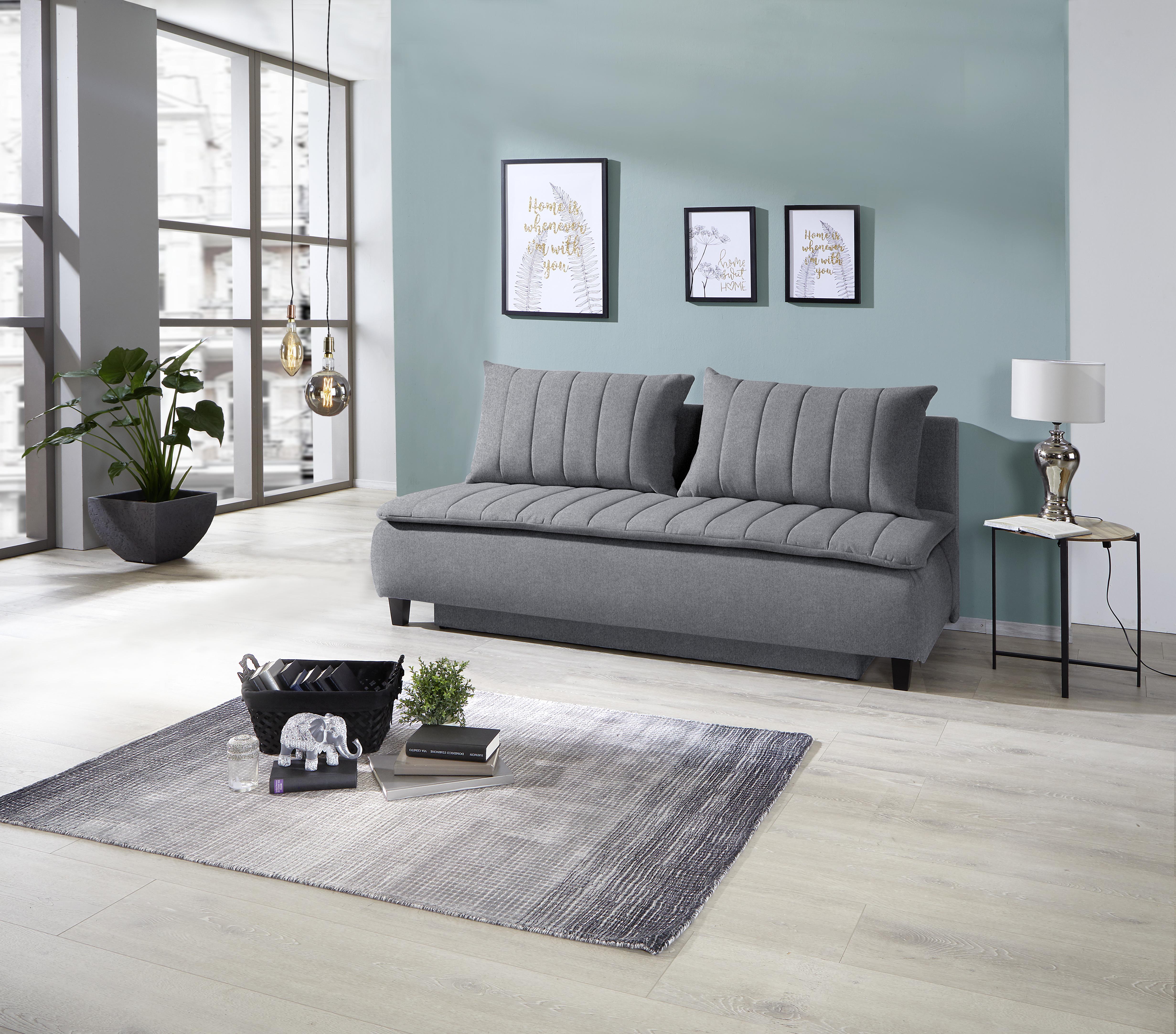 Boxspring Sofa Marino - tamno siva/crna, Moderno, tekstil/drvo (208/102/96cm) - Best Price