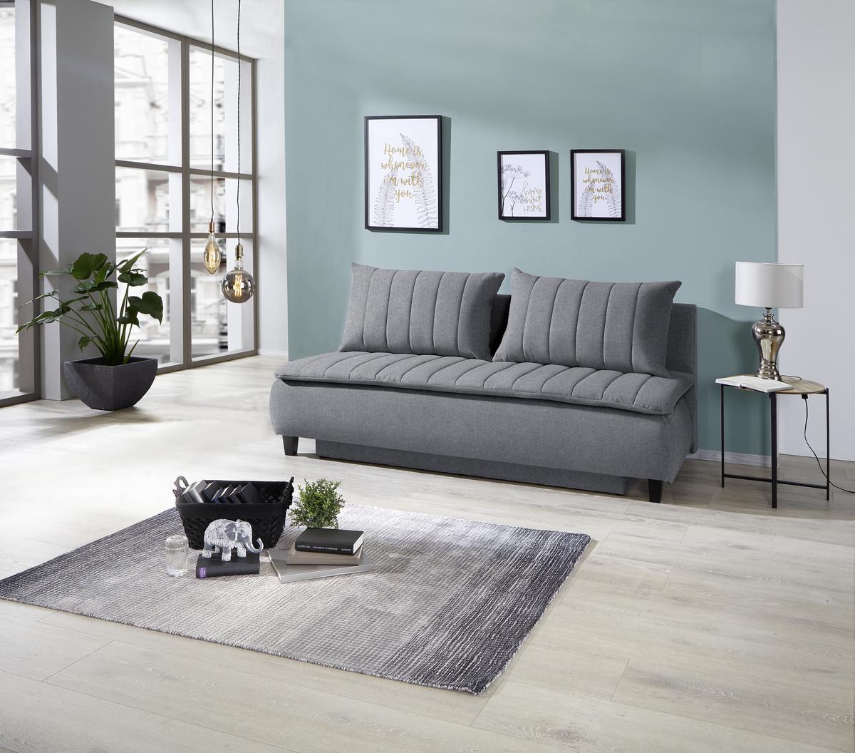 Boxspring Sofa Marino - tamno siva/crna, Moderno, tekstil/drvo (208/102/96cm) - Best Price