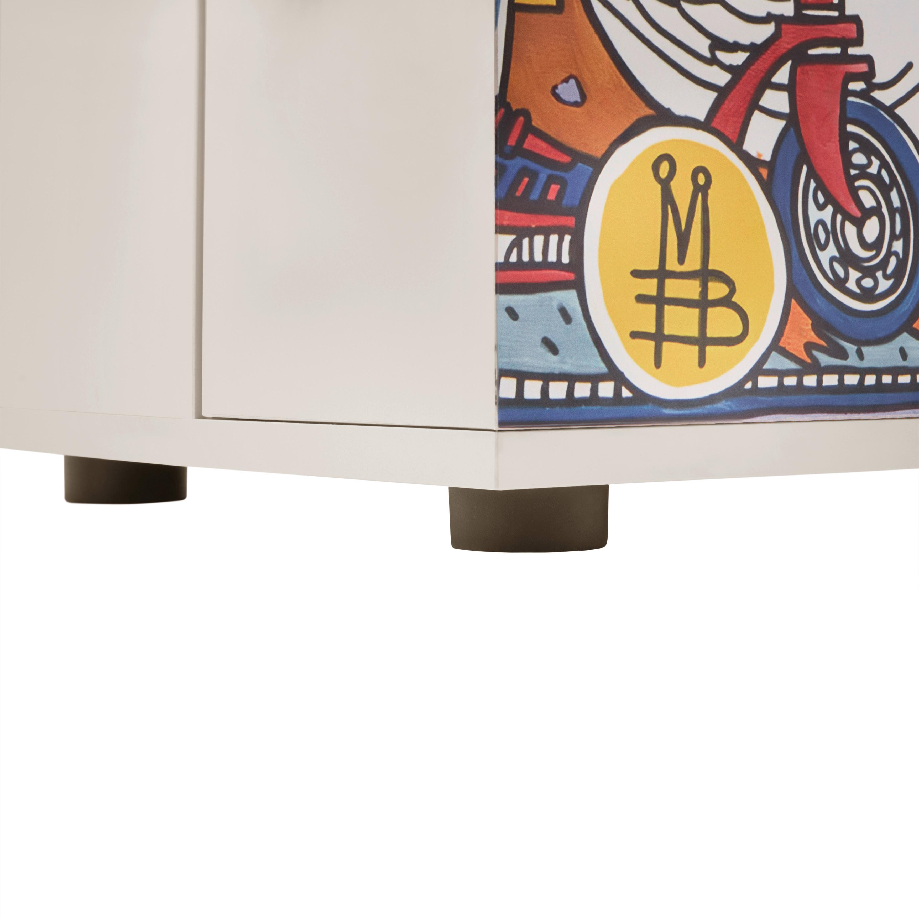 SKOSKÅP MOVE 02A - multicolor/svart, Design, trämaterial/plast (100/110/34cm) - Mömax