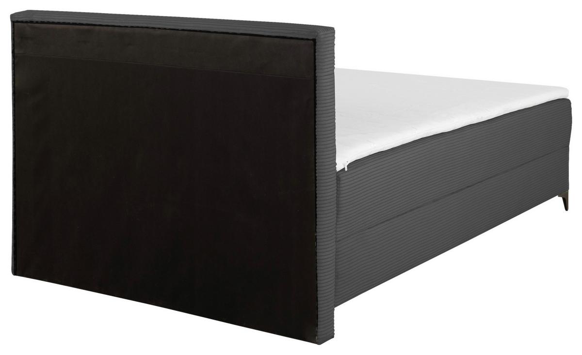 Boxbett Jerry Dunkelgrau ca. 100x200cm - Dunkelgrau/Schwarz, KONVENTIONELL, Textil (100/200cm) - Mömax