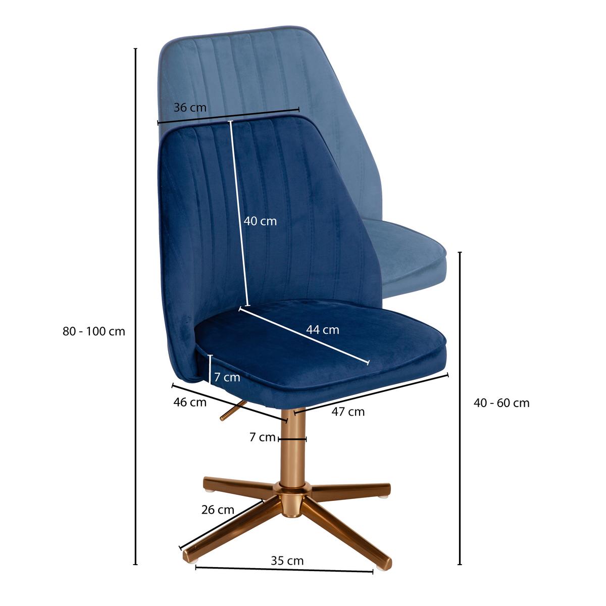 Stol Wl6.304 - zlate barve/modra, Konvencionalno (60/100/60cm) - MID.YOU