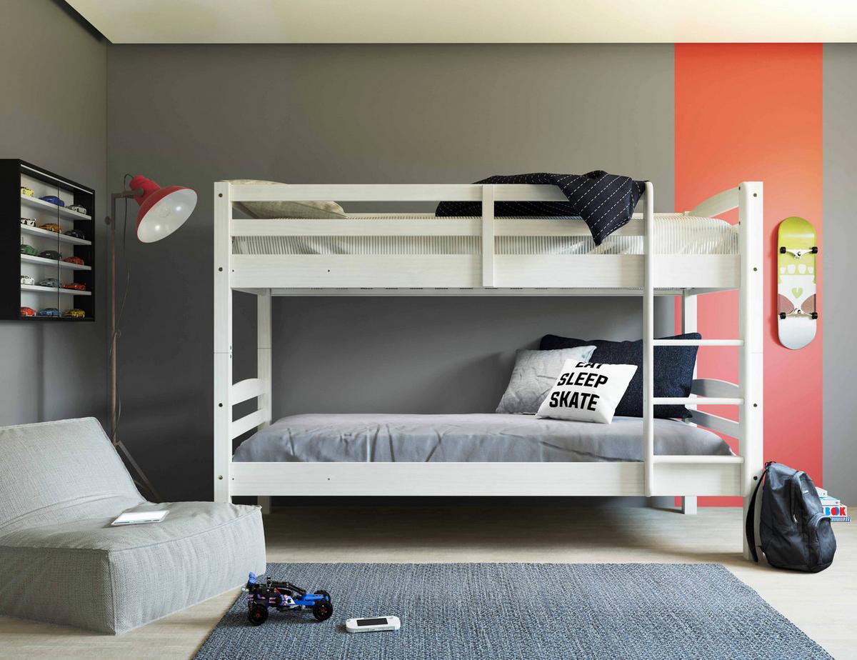 Etagenbett Holz Annika ca. 90x200 cm Weiß - Weiß, KONVENTIONELL, Holz (90/200cm) - Livetastic