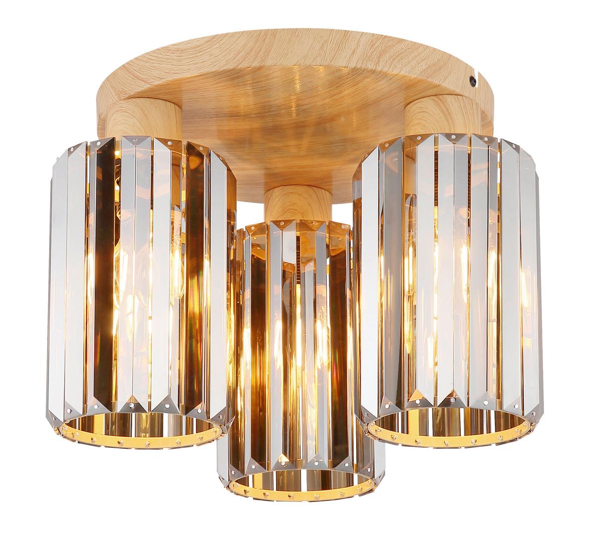 DECKENLEUCHTE 60220346 RUN - Braun/Grau, Trend, Glas/Metall (35/25cm) - Globo