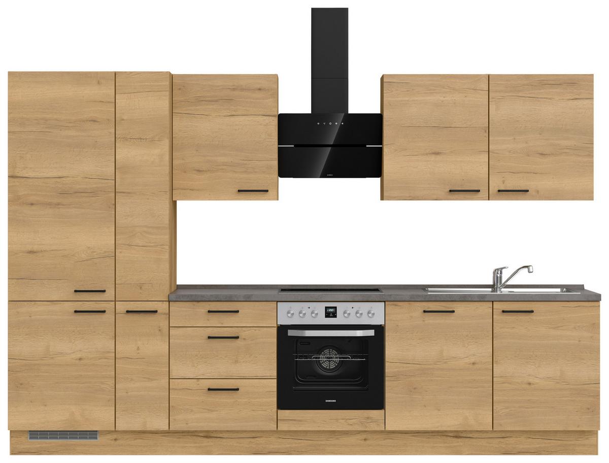 Küchenleerblock Structura High o. Geräte Eiche - Schieferfarben/Eichefarben, MODERN, Holzwerkstoff/Metall (330cm) - Nobilia