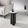 SIDOBORD LYON -TREND- - vit/svart, Modern, metall/sten (31/44cm) - Premium Living
