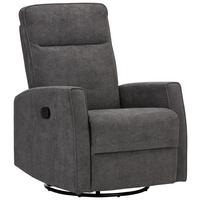 Relaxsessel Melinda in Grau - Schwarz/Grau, MODERN, Textil/Metall (76/103/93cm) - Mömax