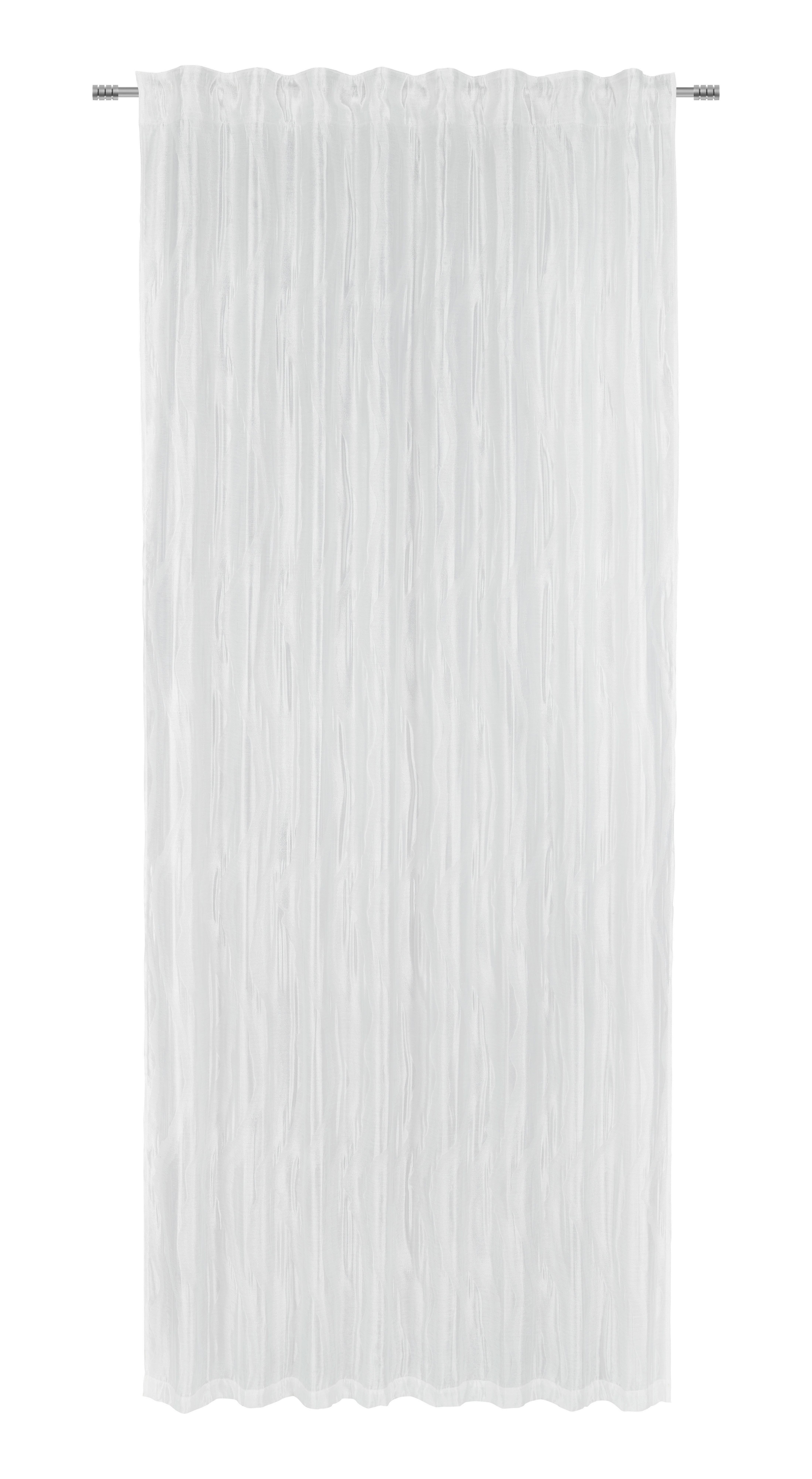 Fertigvorhang Phil in Weiß ca. 135x255cm - Weiß, ROMANTIK / LANDHAUS, Textil (135/255cm) - Premium Living