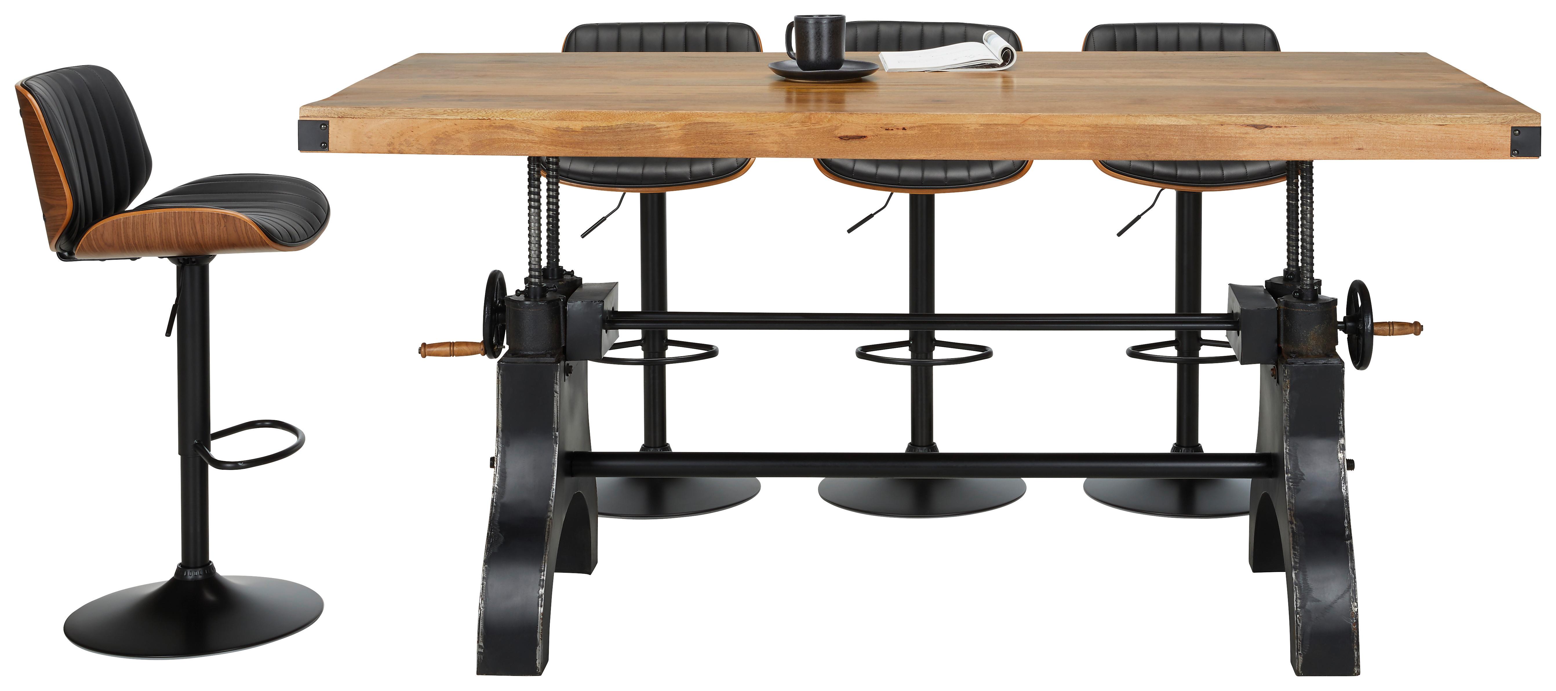 MATBORD INDUSTRIAL - svart/naturfärgad, Lifestyle, metall/trä (200/90/76cm) - Premium Living