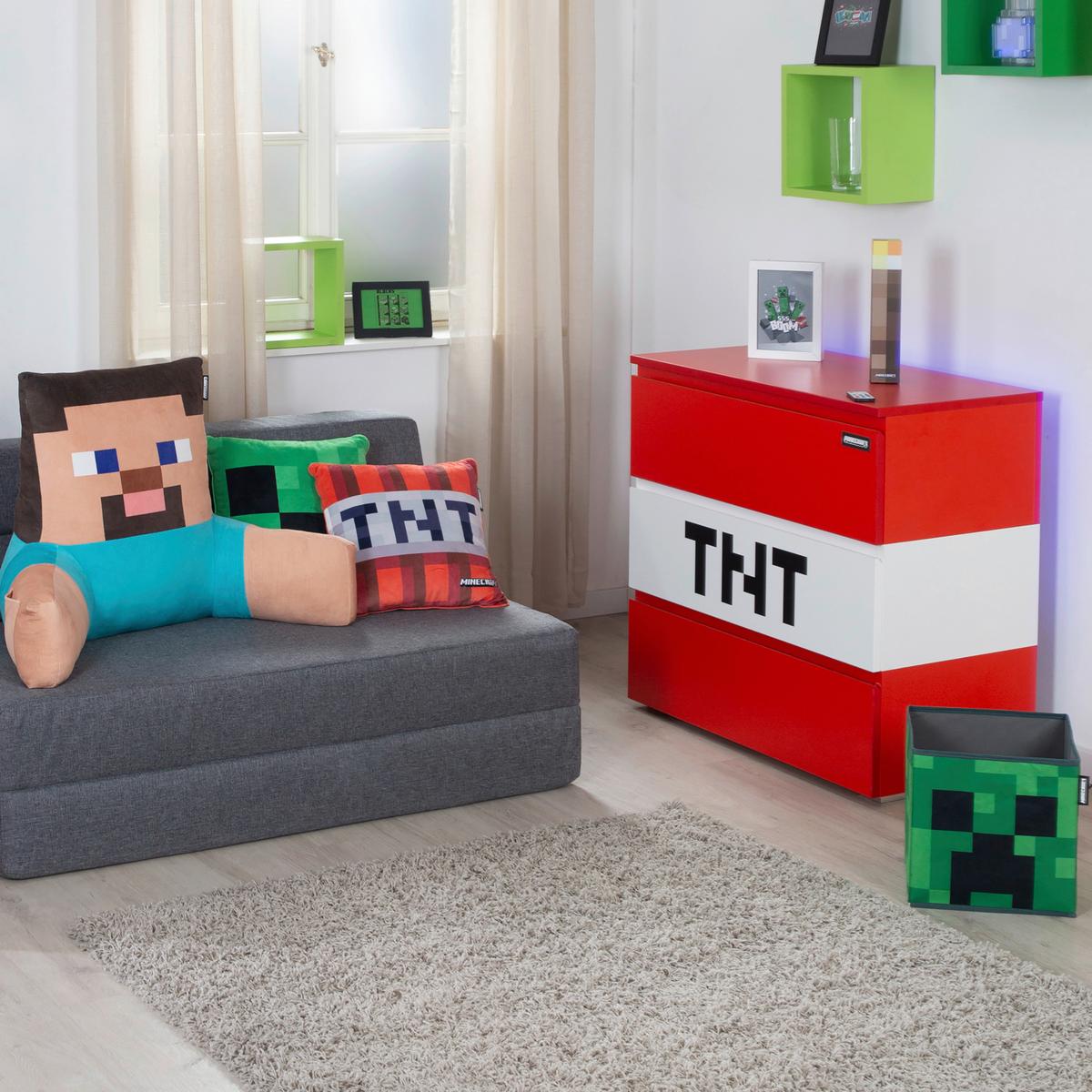 Kommode Minecraft ca. 80x76x41 cm Rot - Rot, MODERN, Holzwerkstoff (80/76/41cm) - Minecraft