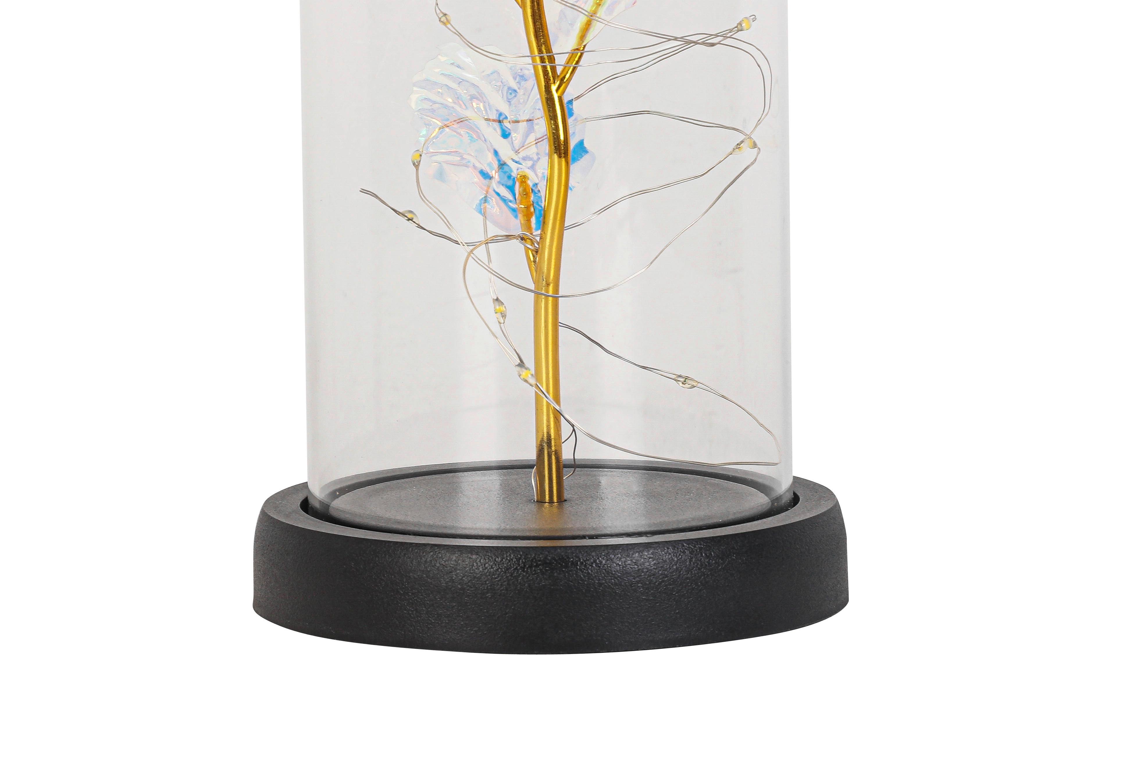 LED-DEKORATIONSLAMPA FLOWI - svart/transparent, Modern, plast (11/21cm) - Mömax