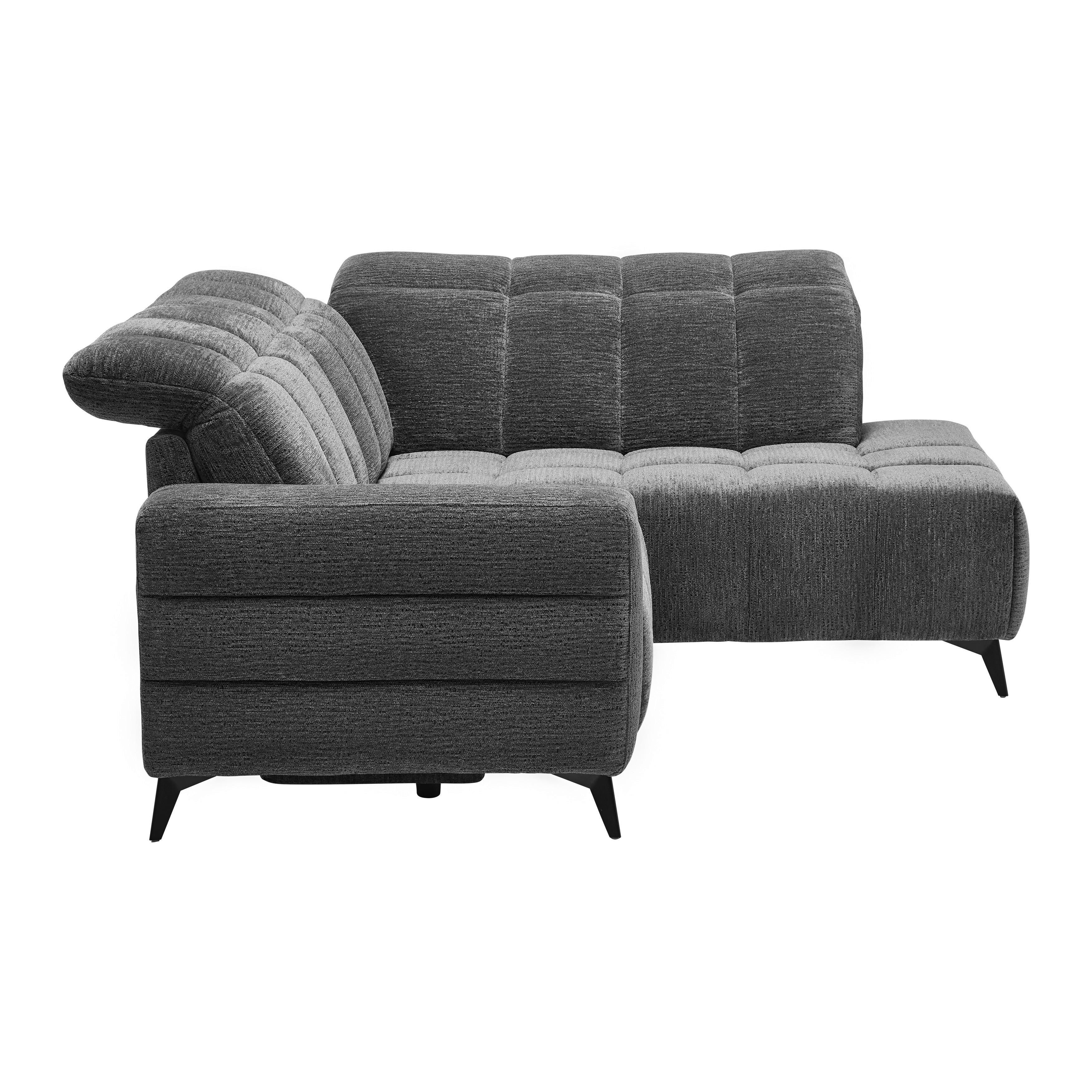 SOFFA PARIS - mörkgrå/svart, Klassisk, metall/trä (215/85/182cm) - Mömax