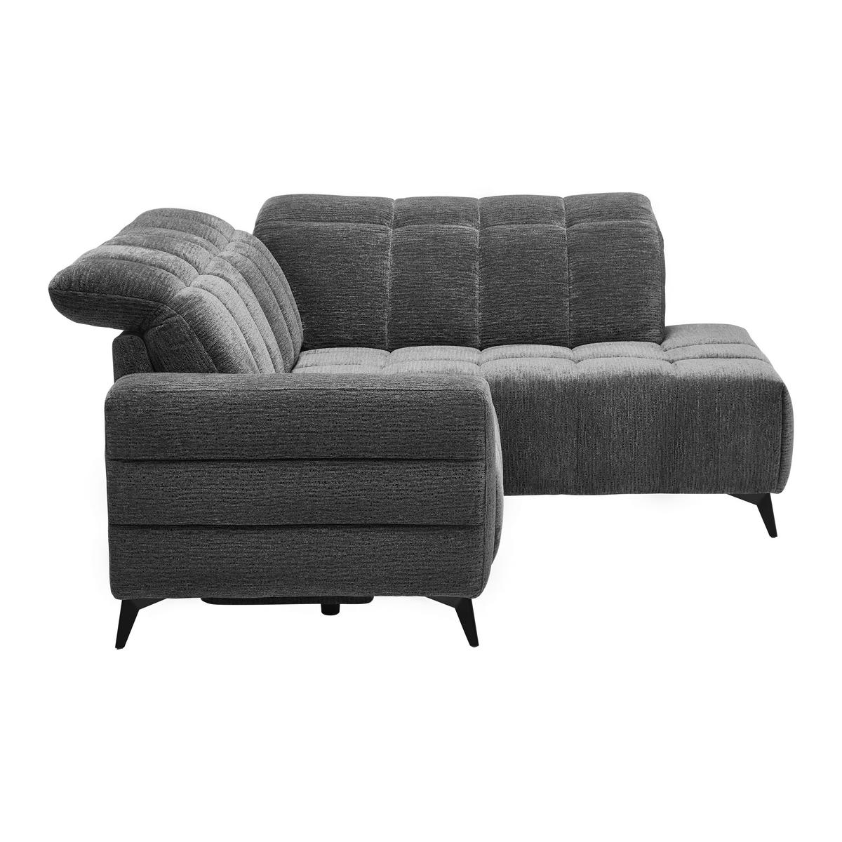 Wohnlandschaft Paris Dunkelgrau - Dunkelgrau/Schwarz, KONVENTIONELL, Holz/Textil (215/85/182cm) - Mömax