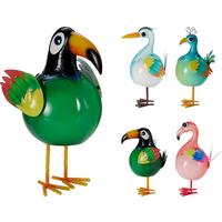 Dekor Madár Birds - pink/türkiz, fém (23/18/38,5cm)