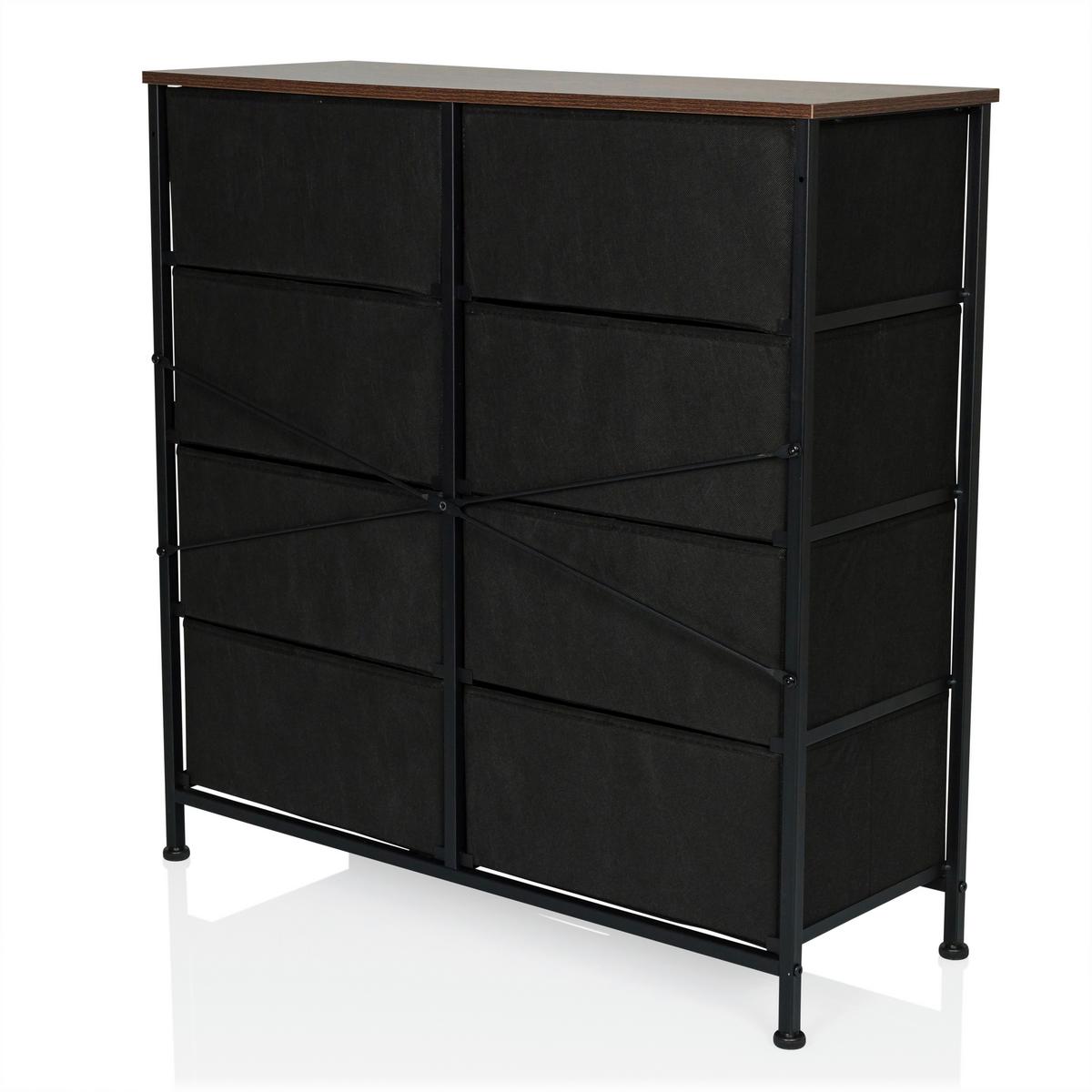 Komoda Ragala Light, Barva Hrasta - črna/barve hrasta, Moderno, kovina/tekstil (80/82/30cm) - MID.YOU