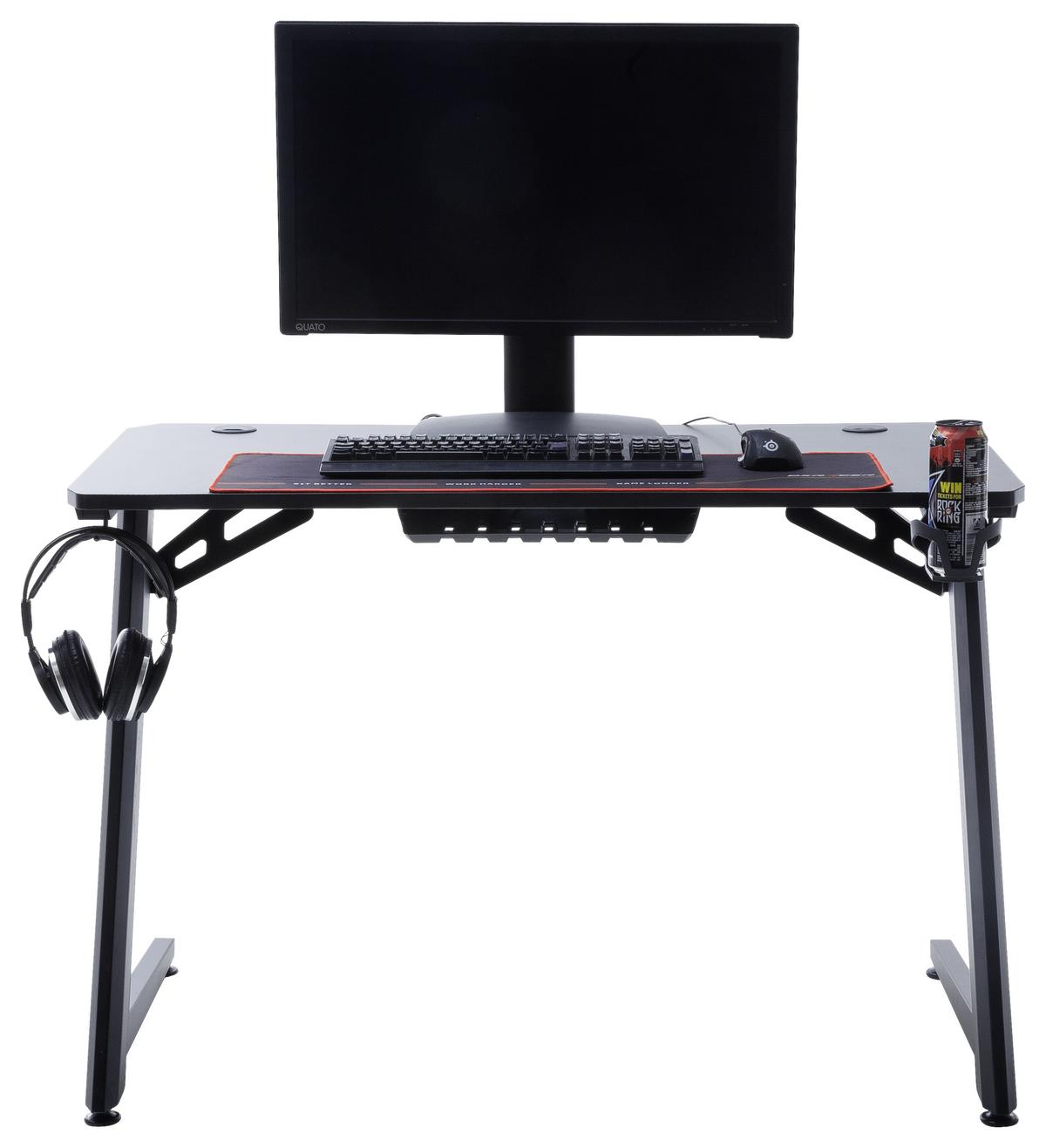 Gaming Tisch DX Racer 5 Schwarz - Schwarz, Design, Holzwerkstoff/Metall (111/75/60cm) - Dxracer
