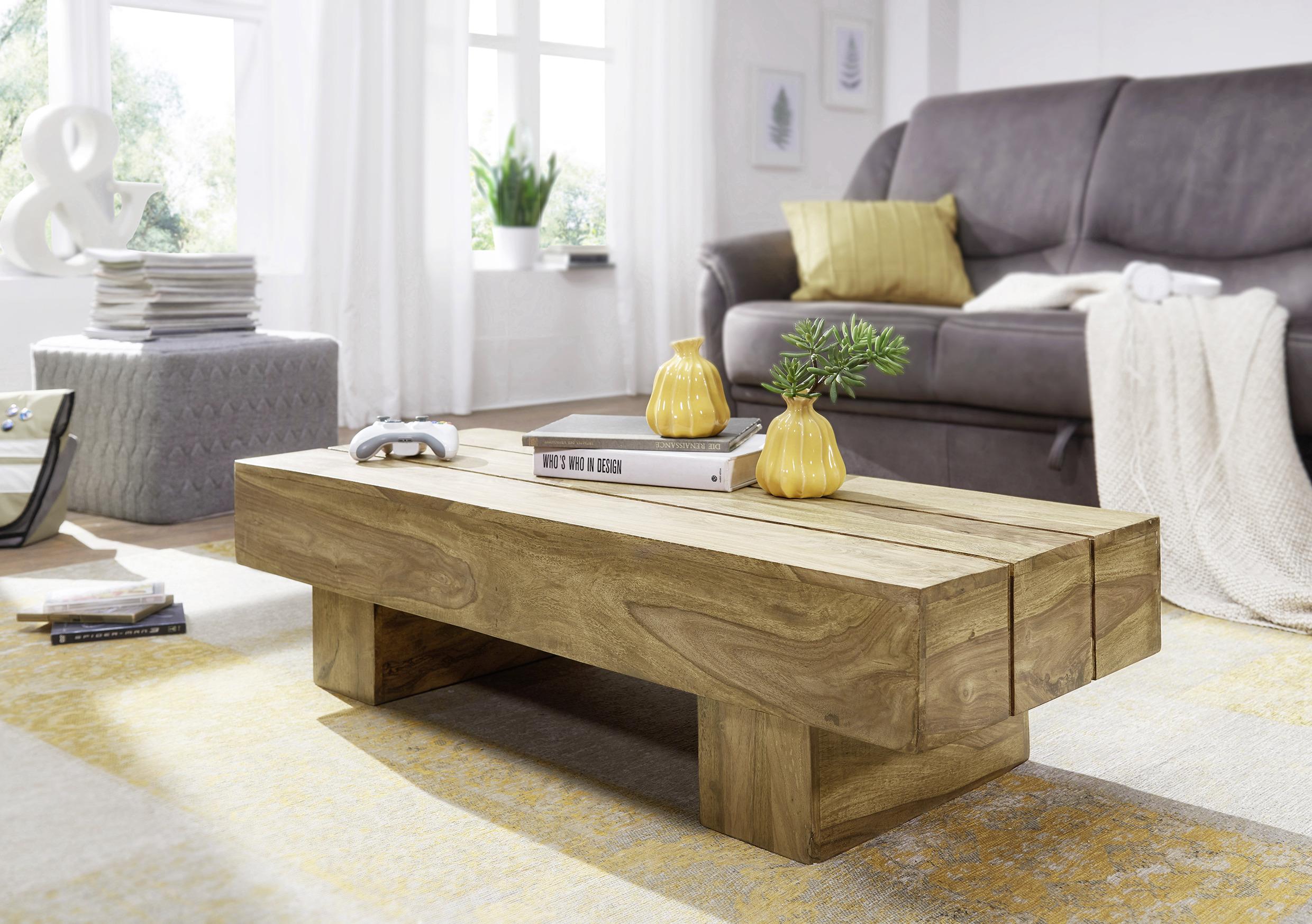 Couchtisch Sira Akazie Massiv - Akaziefarben, Design, Holz (120/45/30cm) - MID.YOU