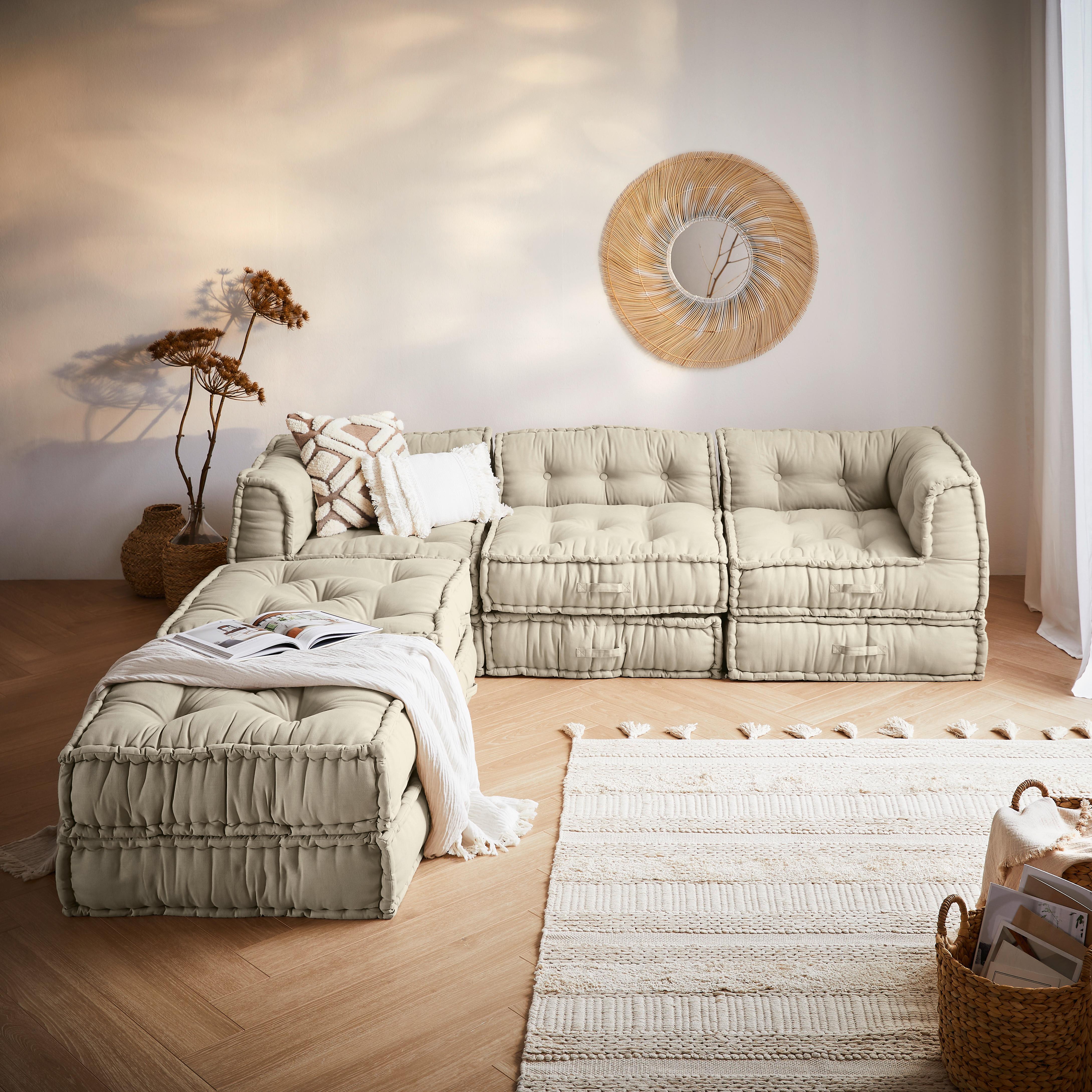 ELEMENT DO SOFY SPACE - kolor piaskowy, Trend, tkanina (80/43/80cm) - P & B