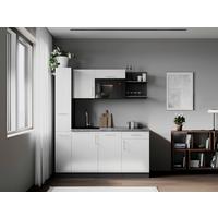 Küchenblock Oliver m. Geräten Weiß - Weiß/Grau, Trend, Holzwerkstoff/Metall (175cm) - Respekta