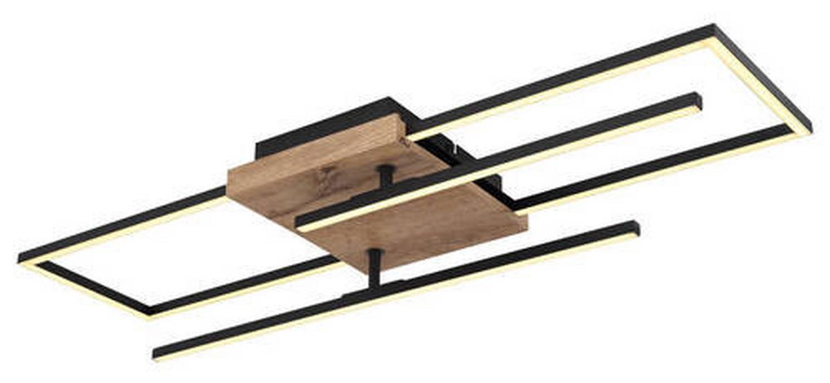 Stropna Led-svetilka Kendra, S Sijalko - črna/temno rjava, Design, kovina/umetna masa (80/20/11,5cm) - Globo