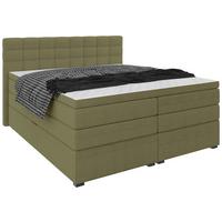 Boxspringbett Fano Grün ca. 200x200cm - Schwarz/Grün, Konventionell, Kunststoff/Textil (200/200cm) - Mömax