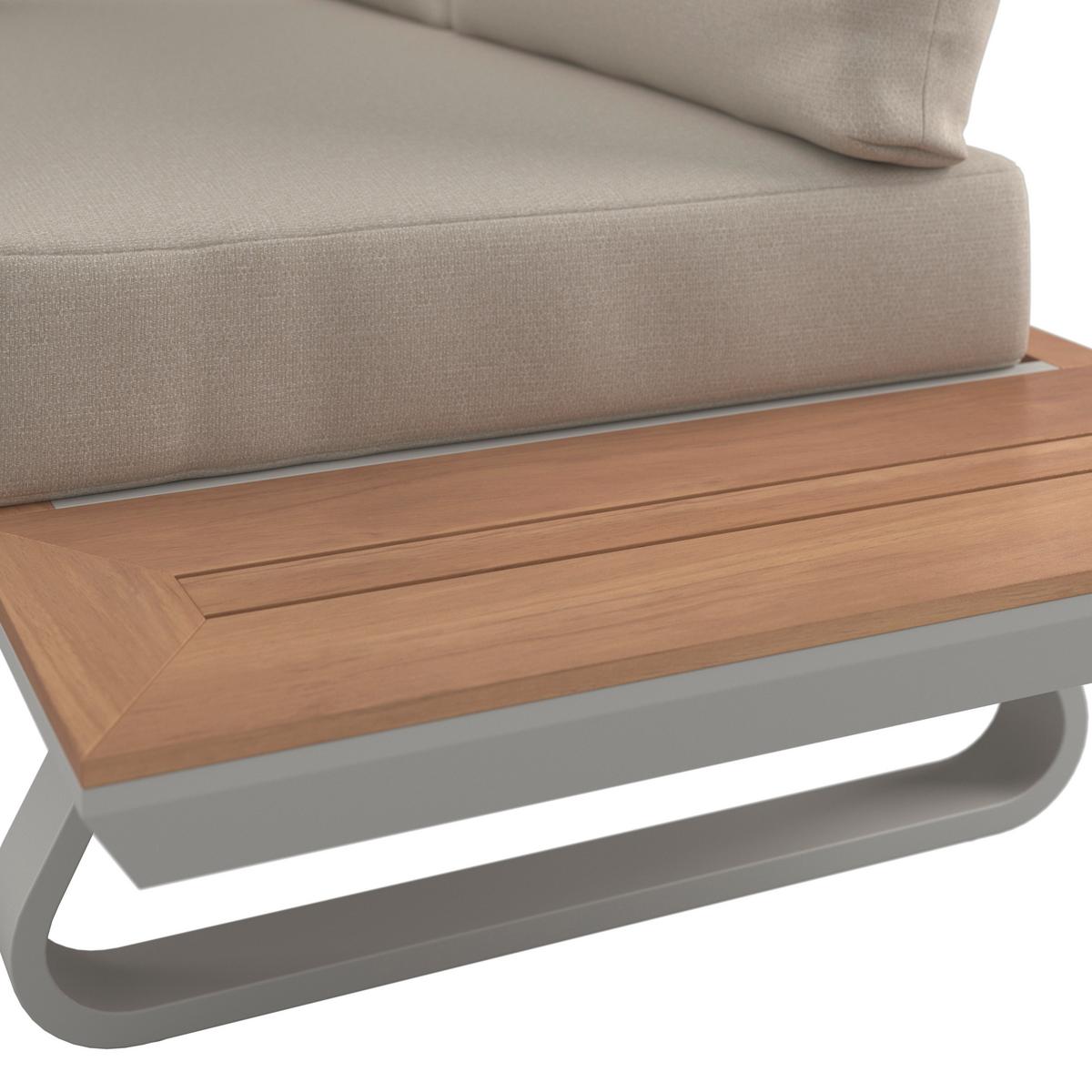 DINING-LOUNGESET EMMA - Creme/Hellgrau, Modern, Holz/Textil (248/318cm) - Bessagi Garden