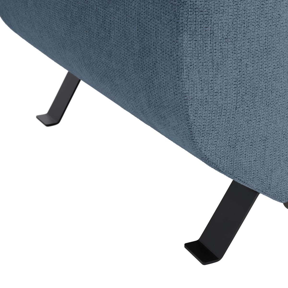 Ecksofa Raven Royalblau - Royalblau/Schwarz, MODERN, Textil/Metall (257/198cm) - Mömax