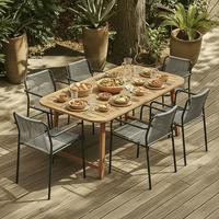 Gartensessel-Set 2-er Hellgrau aus Textil/Metall - Hellgrau/Schwarz, MODERN, Kunststoff/Textil (55/82/58cm) - Bessagi Garden