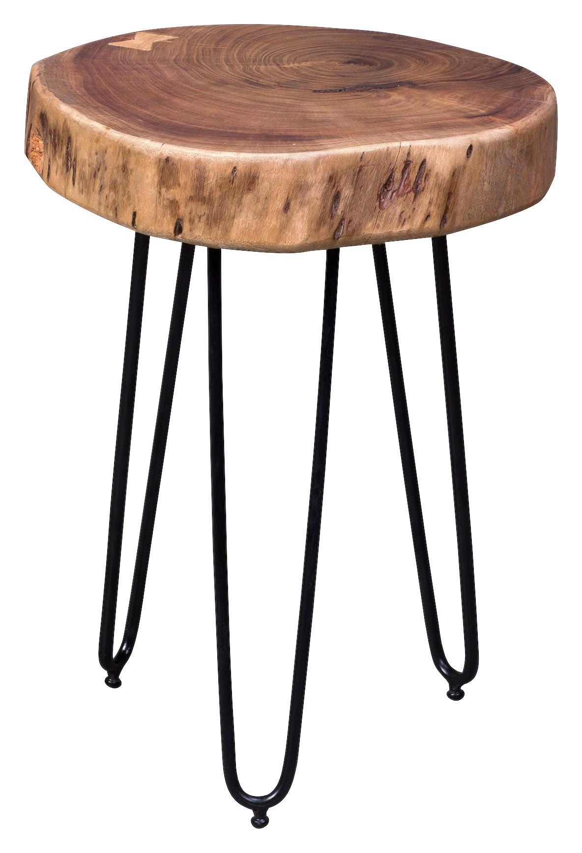 Mizica Bagli - črna/barve akacije, Design, kovina/les (35/35/45cm) - MID.YOU