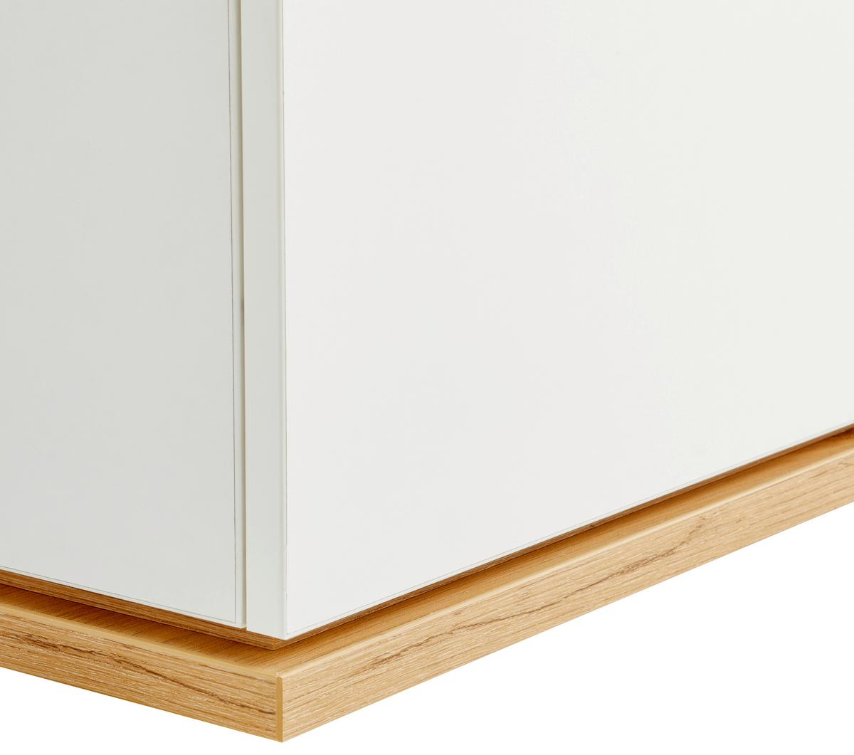 KOMODA NISKA YAMAEL - biały/czarny, Design, materiał drewnopochodny/tworzywo sztuczne (184/54/42cm) - Xora