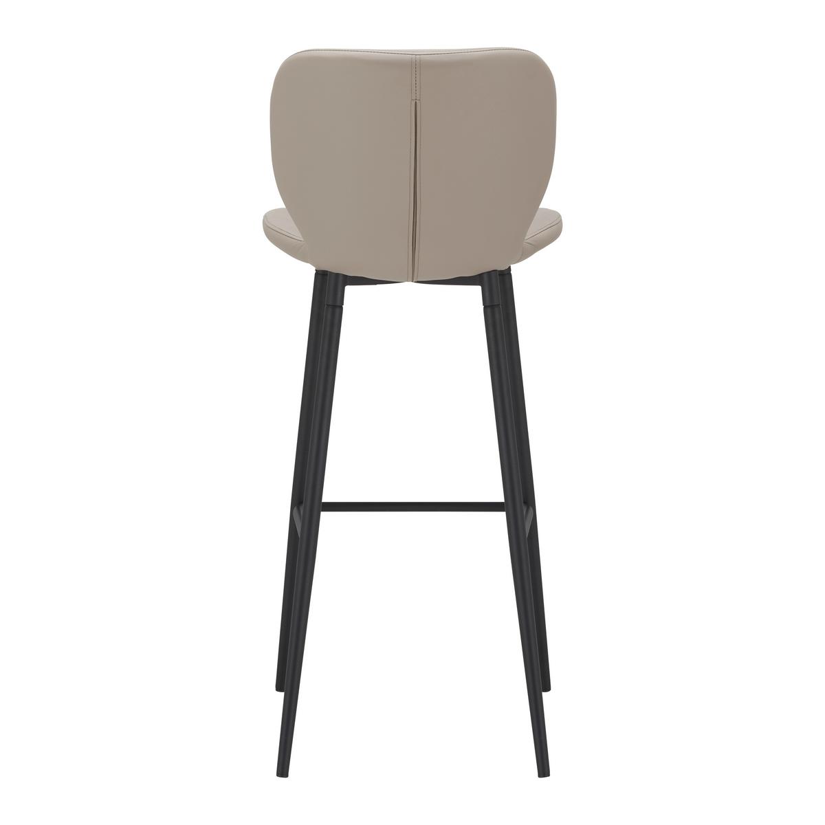 STOŁEK BAROWY IERY - czarny/taupe, Modern, metal/drewno (46/111/49cm) - Bessagi Home