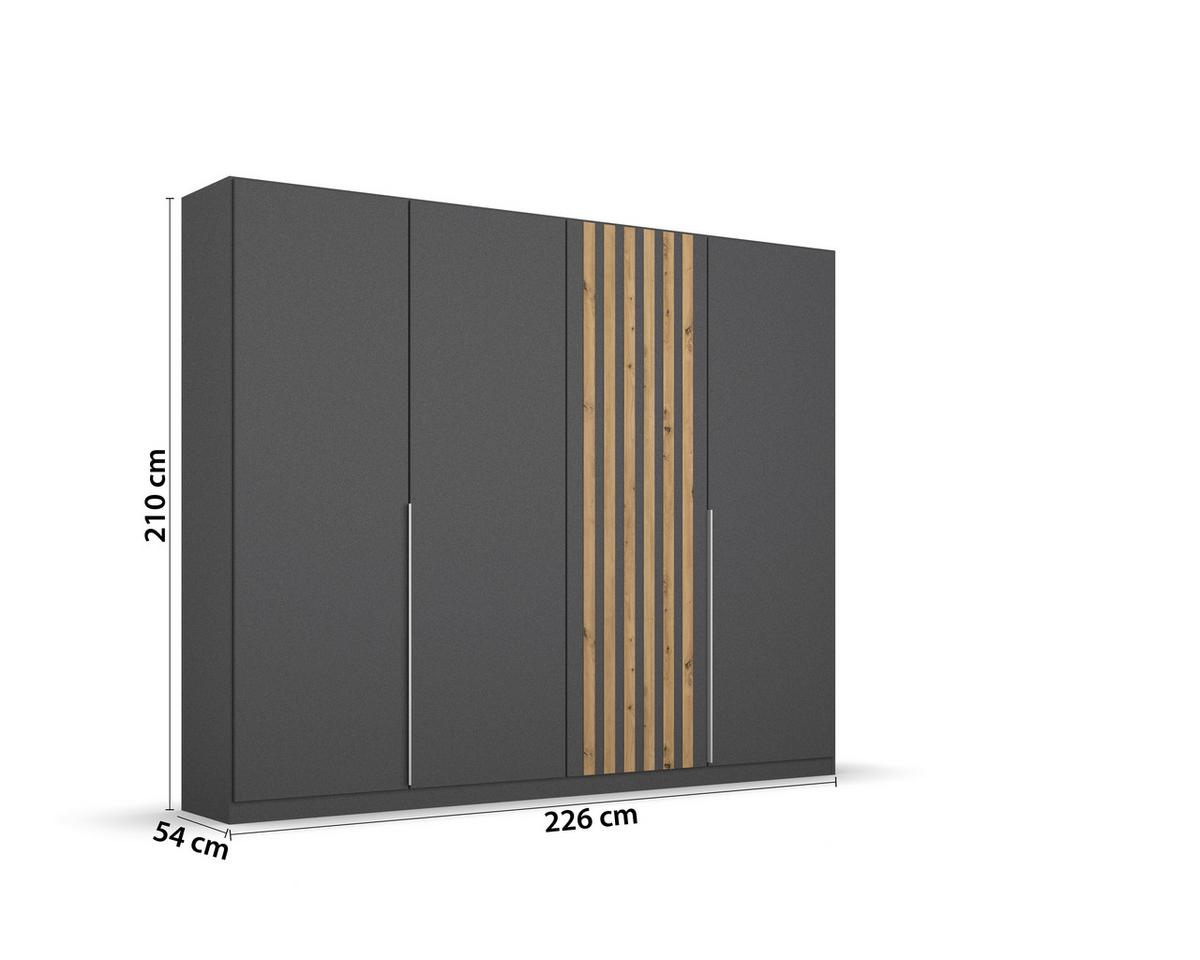 Ormar S Klasičnim Vratima Lamella - siva/hrast Artisan, Moderno, drvni materijal/metal (226/210/54cm) - Modern Living