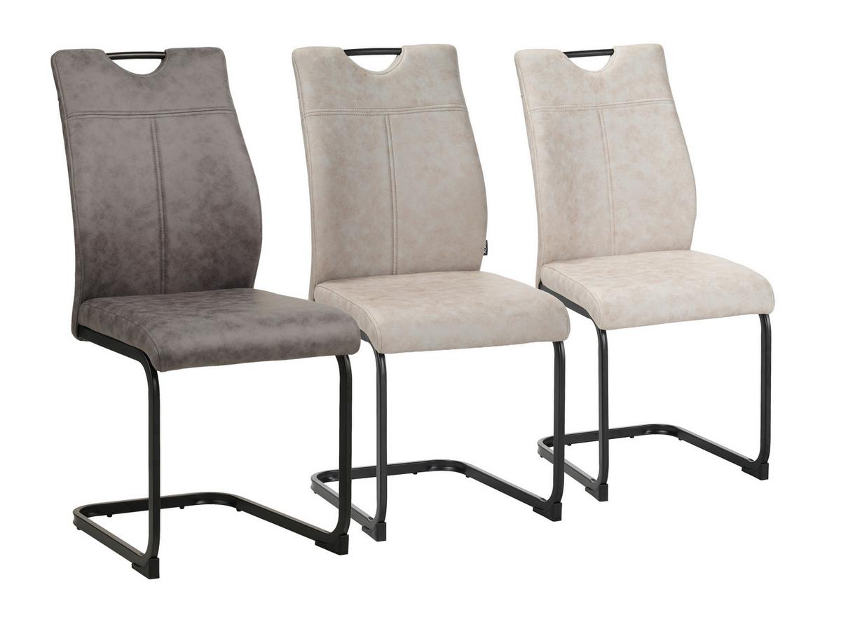 KRZESŁO NA PŁOZIE KERMIT - czarny/szary, Design, metal/tkanina (43/97/57cm) - Xora