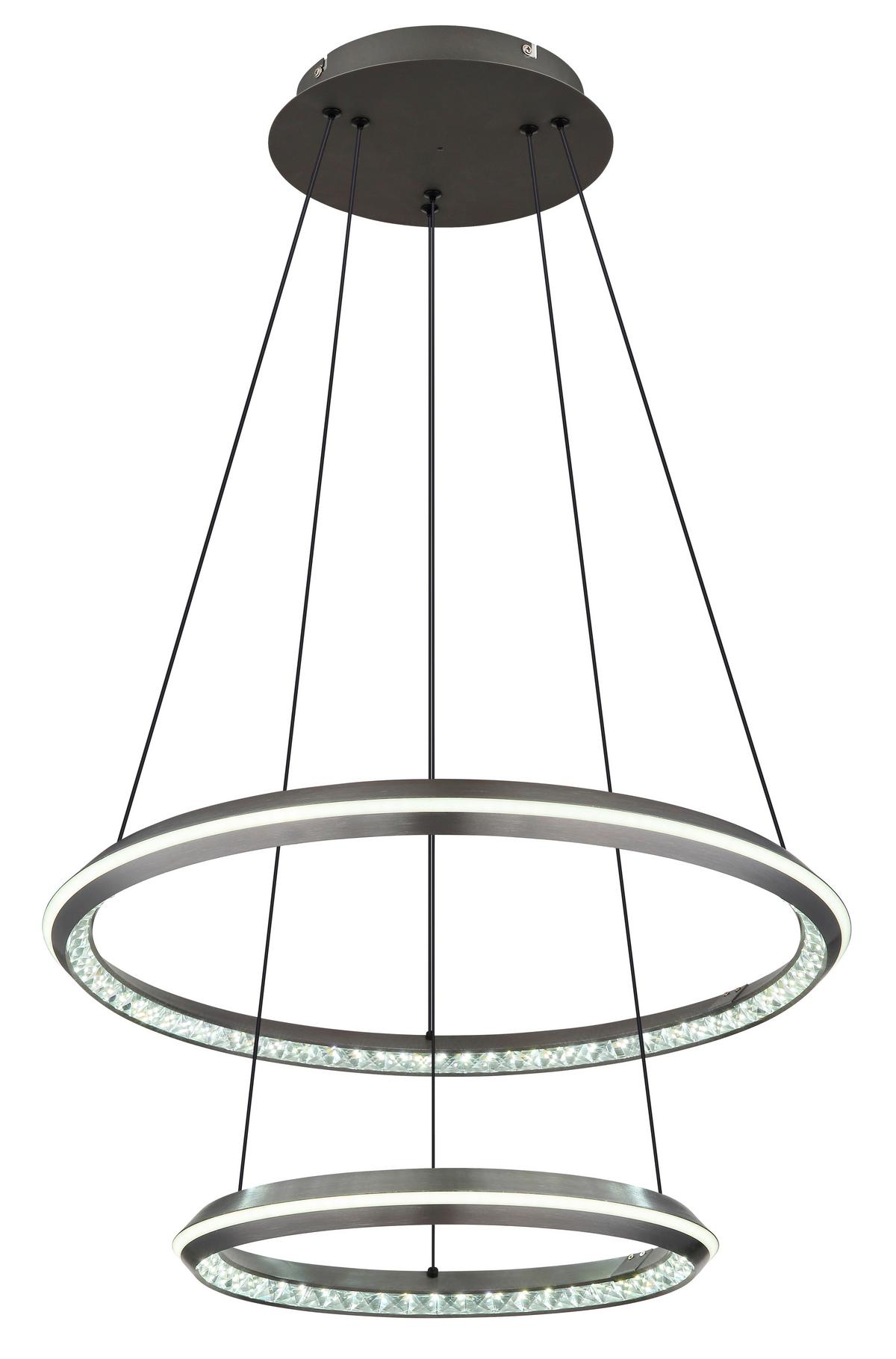 Led Viseća Svjetiljka Alaina - siva/prozirno, Design, metal/plastika (60/150cm) - Globo