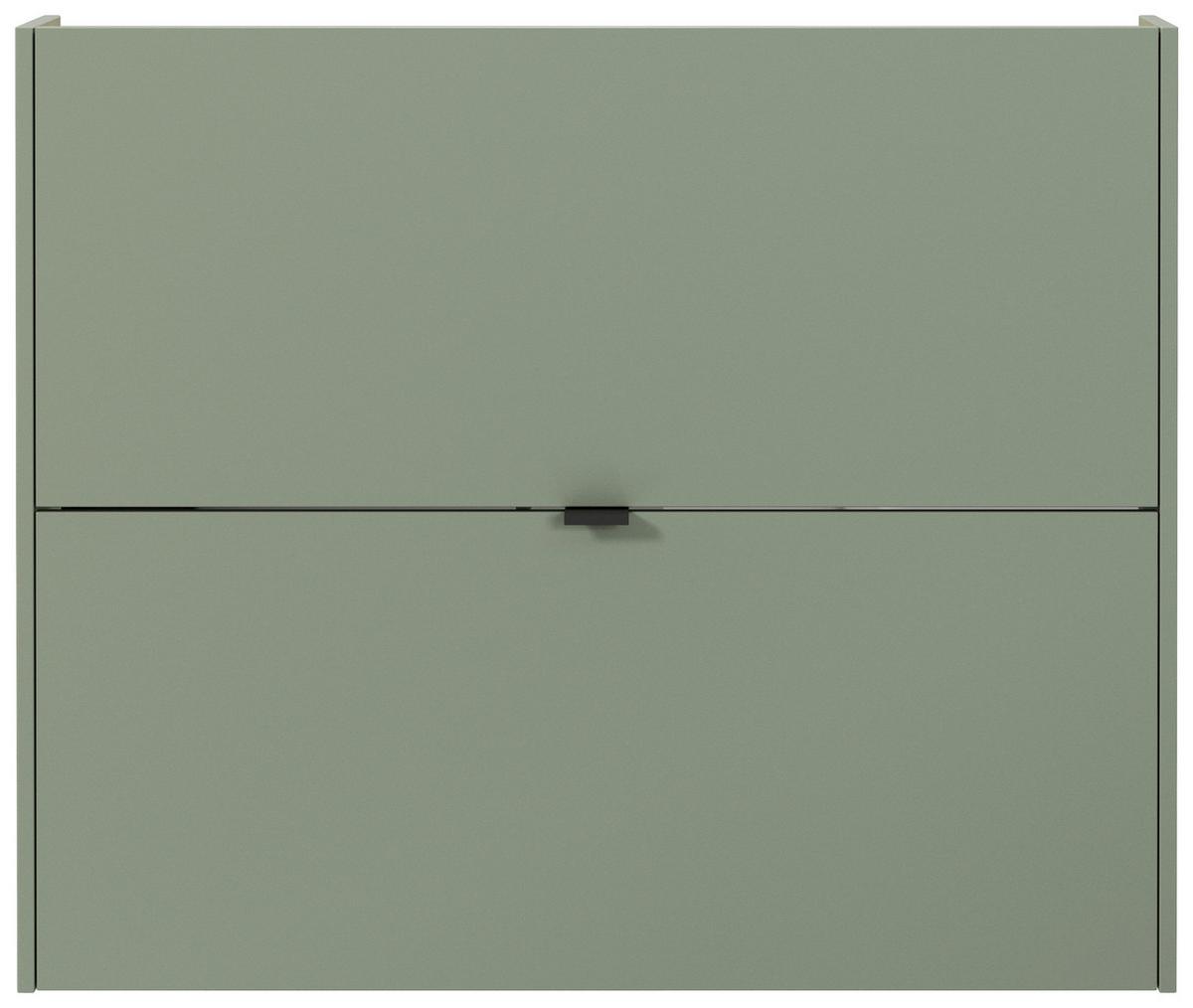 Hängeschuhschrank Ameca Grün/Eichefarben - Eichefarben/Schwarz, MODERN, Holzwerkstoff/Metall (100/83/18cm) - Premium Living