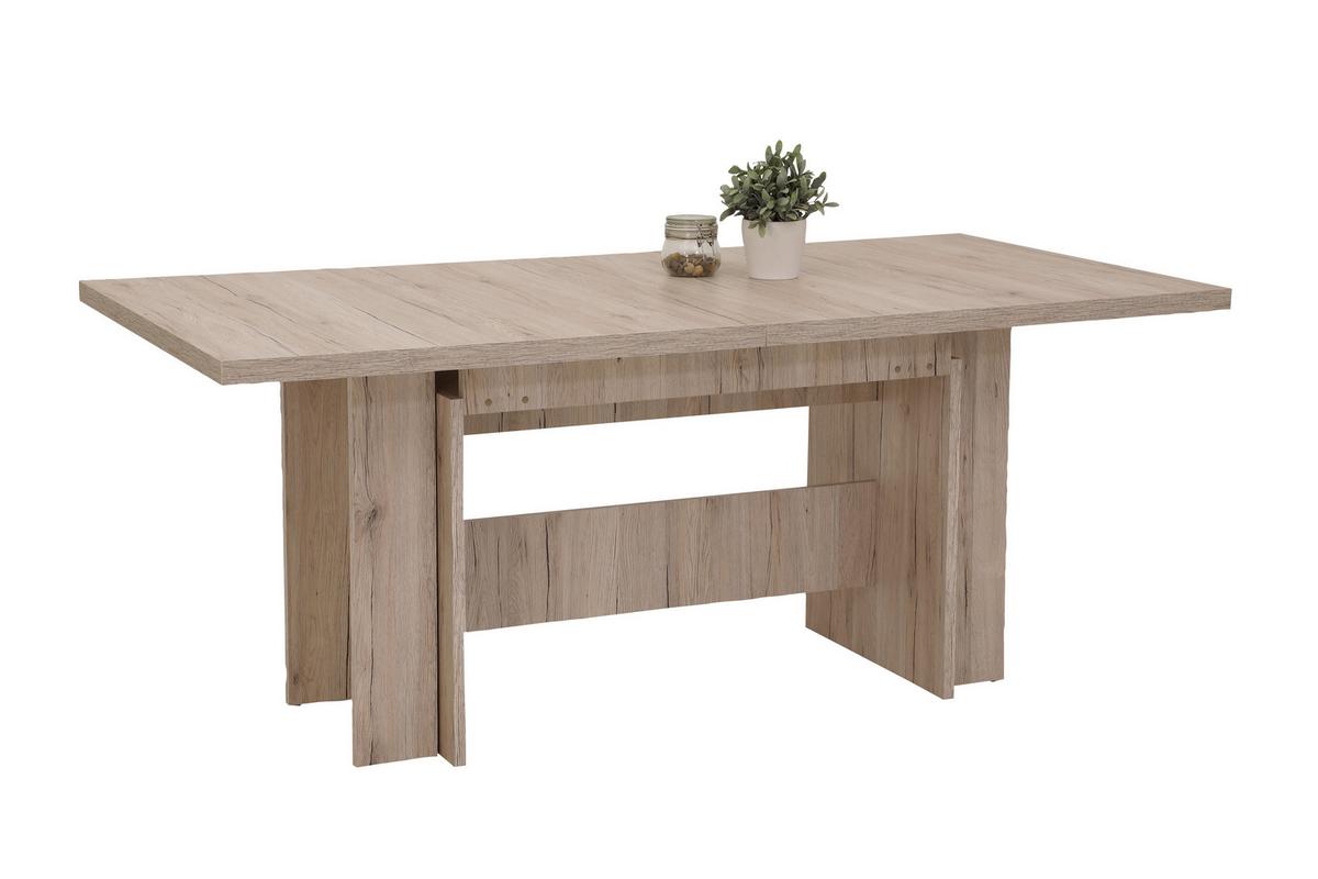 TISCHGRUPPE LIA II G - Eichefarben/Anthrazit, MODERN, Holz/Textil (160-320/76/90cm) - MID.YOU