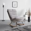 Schaukelsessel Devin Hellgrau Webstoff - Hellgrau/Naturfarben, MODERN, Holz/Textil (71/100/103cm) - Bessagi Home