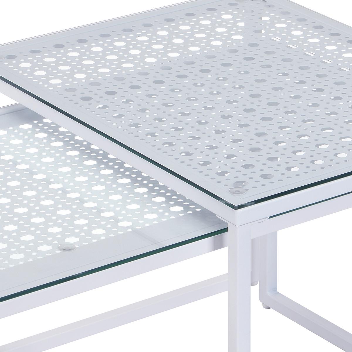 Satztisch Wl7.330 - Weiss, Design, Glas/Metall (100/40/35cm) - MID.YOU