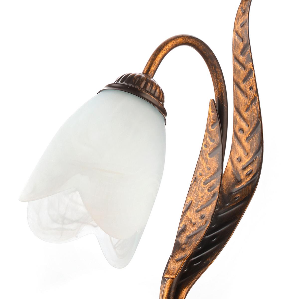 Asztali Lámpa 4240/l - bronzszínű, Konventionell, üveg/fém (25/38cm)