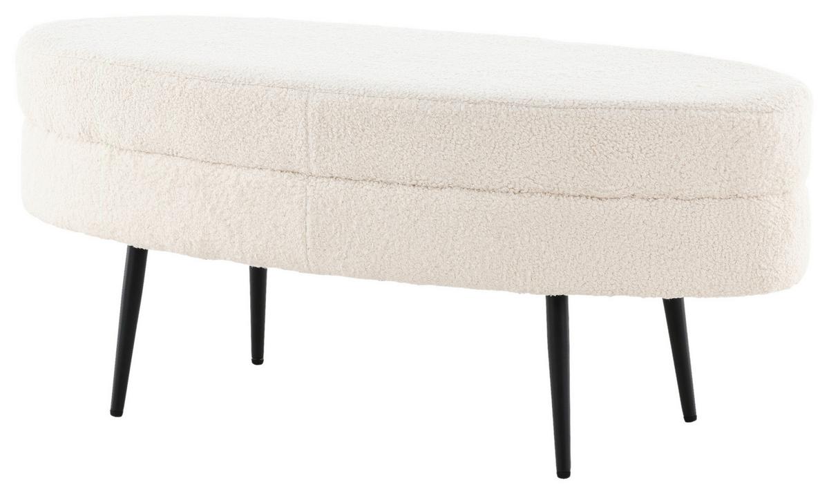 HOCKERBANK OTTO - Schwarz/Weiß, Design, Textil/Metall (100/41/40cm) - Livetastic