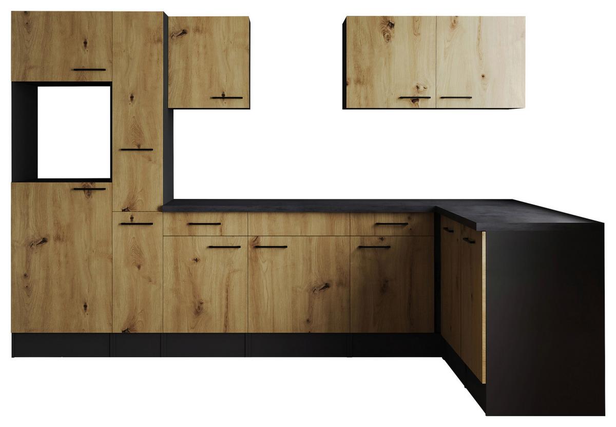 Kotna Kuhinja Brez Aparatov Oliver, 310x172cm - črna/siva, Design, kovina/leseni material (310/172cm) - Respekta