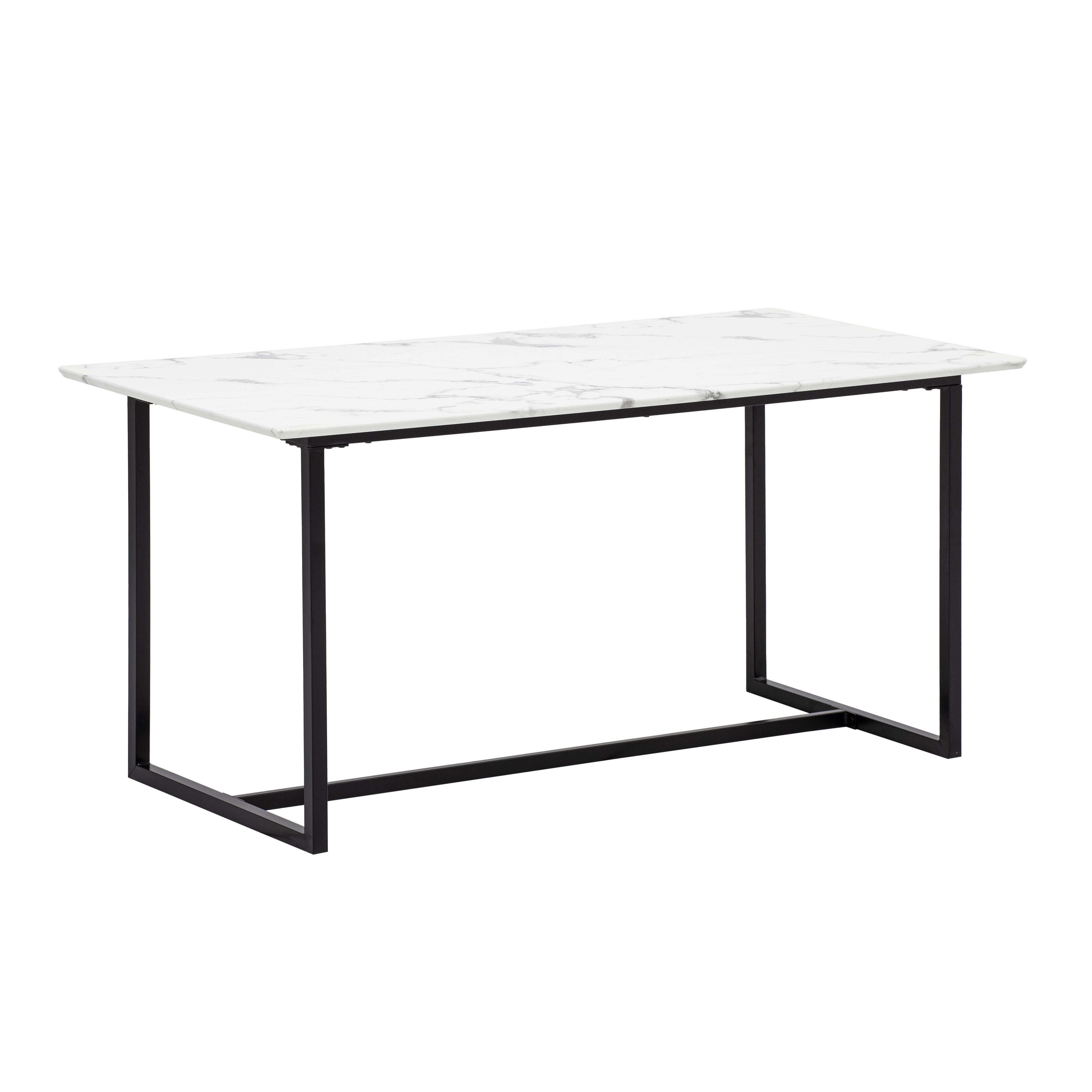 Jedilna Miza Marble, Videz Marmorja, 180x90cm - črna/bela, Design, kovina/leseni material (180/90/76cm) - MID.YOU
