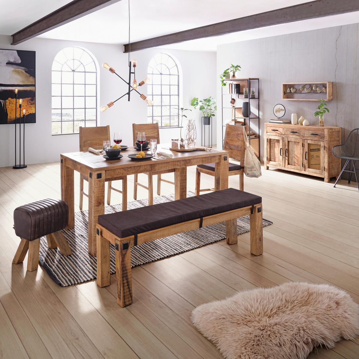 Esstisch aus Mangoholz massiv - Naturfarben, Lifestyle, Holz (160/76/90cm) - Zandiara