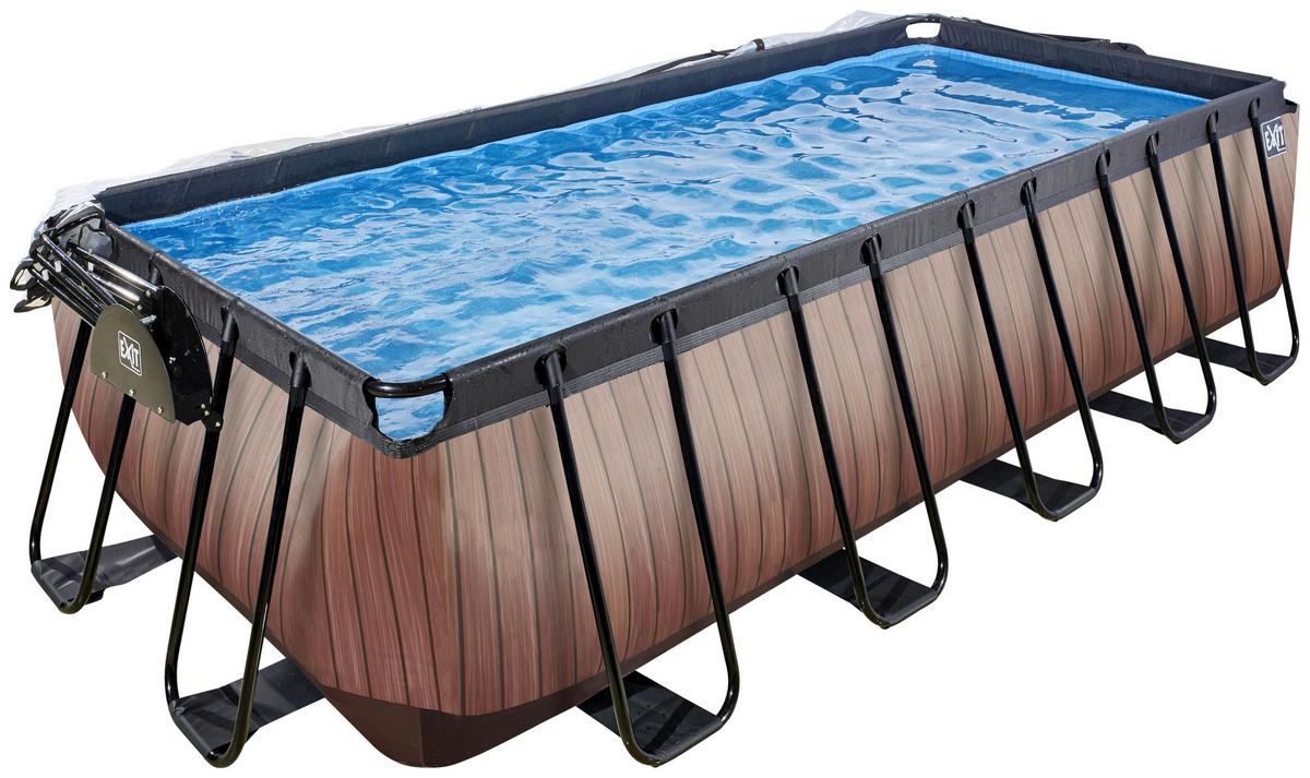 Bazen Exit Wood Pool, Črpalka S Peščenim Filtrom, 540x250cm - rjava, Konvencionalno, kovina (540/250/122cm) - EXIT Toys