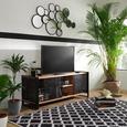 Lowboard in Naturfarben/Schwarz - Schwarz/Naturfarben, LIFESTYLE, Holzwerkstoff/Metall (145/55/45cm) - Premium Living Lowboard in Naturfarben/Schwarz - Schwarz/Naturfarben, LIFESTYLE, Holzwerkstoff/Metall (145/55/45cm) - Premium Living