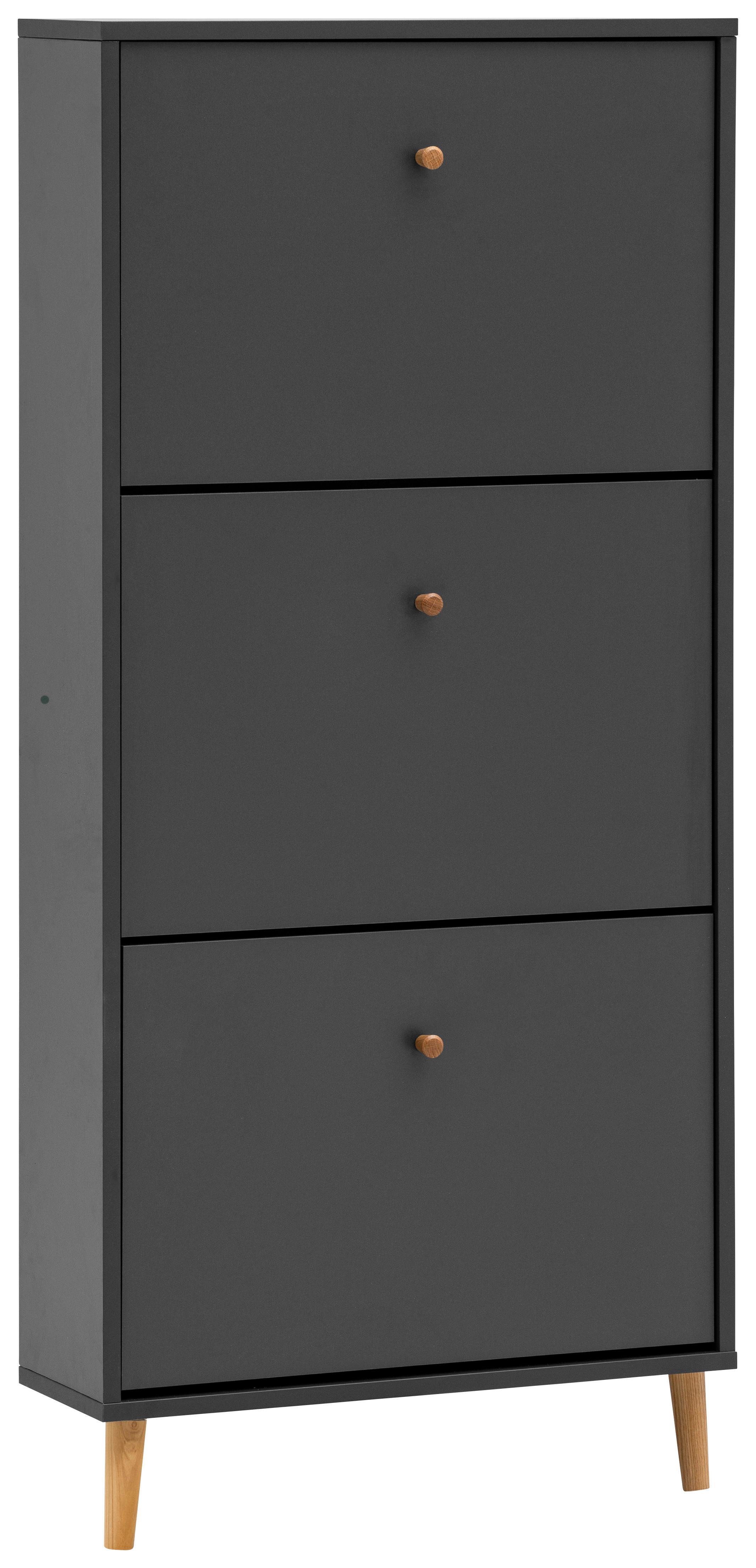 Omara Za Čevlje Bjarne, Antracit - antracit, Design, leseni material/les (59,8/131/19,55cm) - MID.YOU