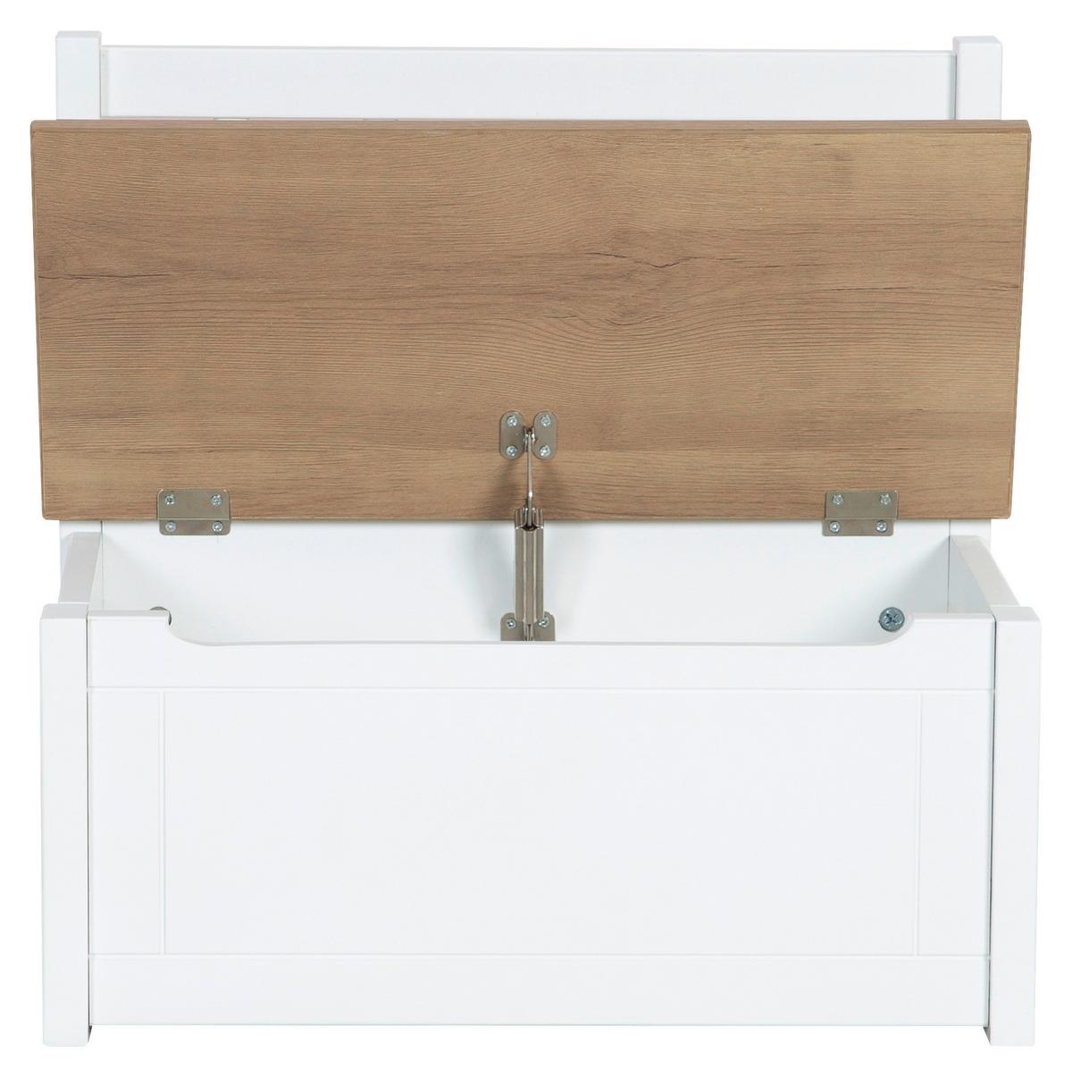 Truhenbank Woody in Natur/Weiß - Hellbraun/Weiß, Holzwerkstoff (56/53/28cm) - Roba