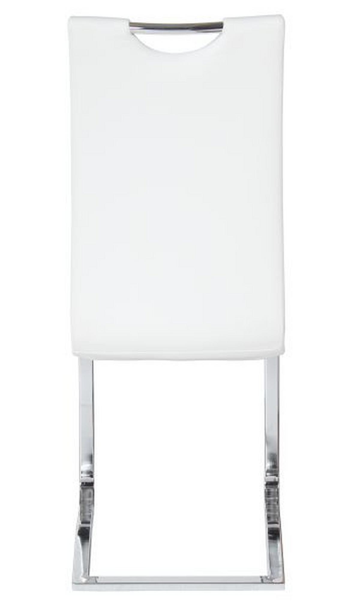 KRZESŁO NA PŁOZIE KÖLN - biały/kolor chromowy, Design, metal/tkanina (43/100/57cm) - Carryhome